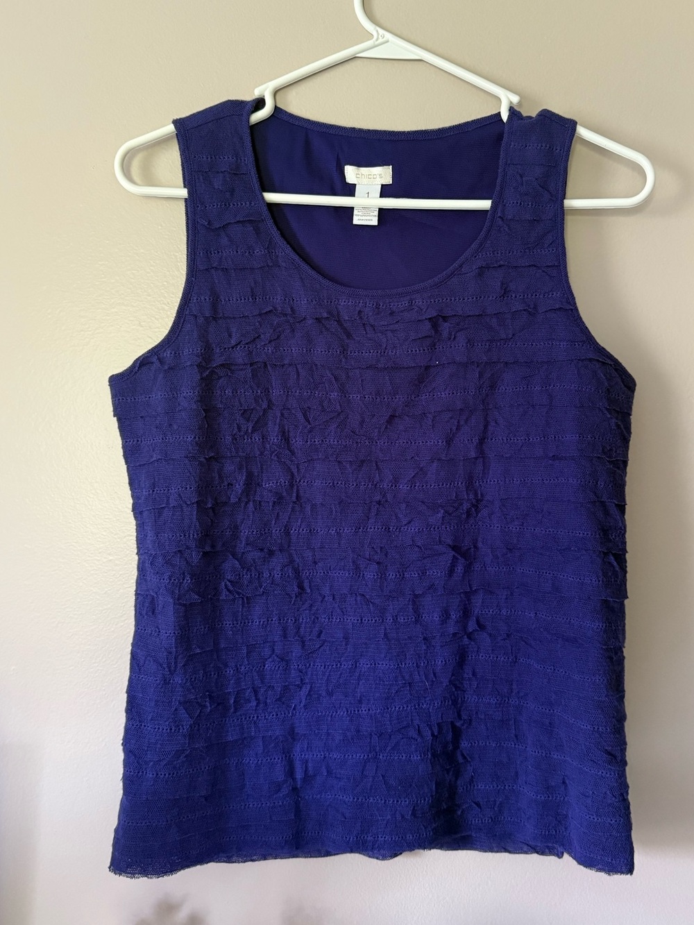 Chicos Purple Sleeveless Textured Tank Top